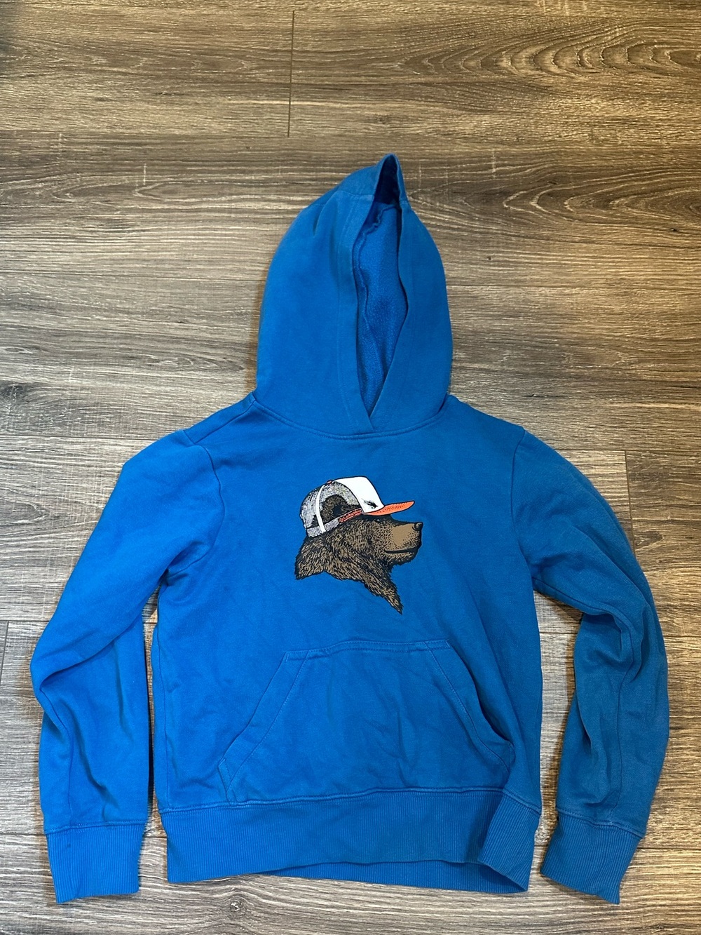 Columbia Youth small (8) Blue Bear Fly fishing sweatshirt hoodie